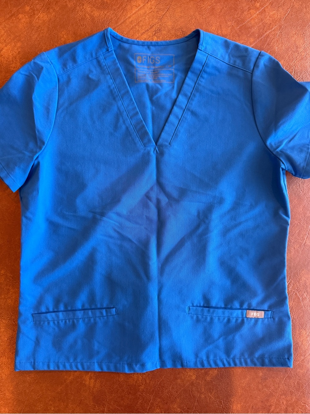 Figs V-Neck Scrub Top in Royal Blue